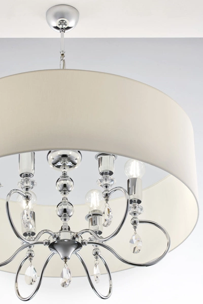 Klasyczna Lampa wisząca ELBA wys. 90cm 6xE27 15W IP20 | chrom połysk