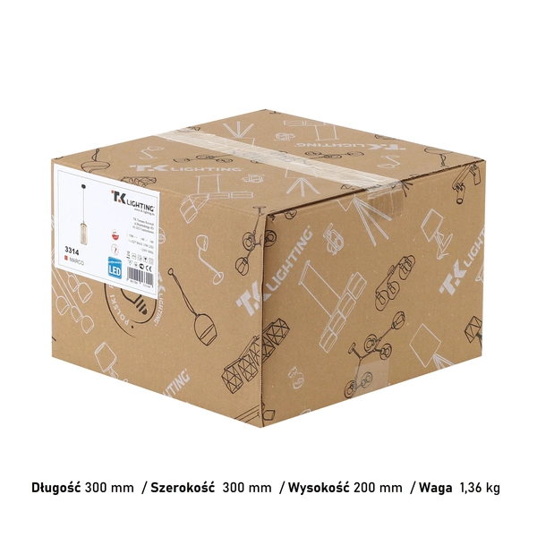 Nowoczesna lampa wisząca szklana MARCO GREEN E27 wys, 125cm | brązowy 3314