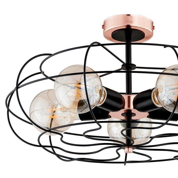 Lampa klatka LOTOS MIEDŹ V 52cm