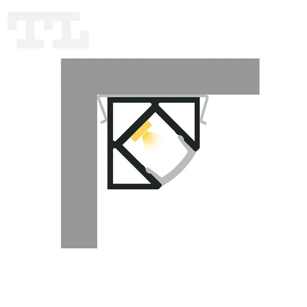 Profil LED P3-5 natynk 200cm szer. 20mm | do osłonek C21 | Czarny