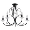 Żyrandol klasyczny świecznikowy PERLOTA śr. 62cm czarny