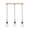 Drewniana lampa wisząca Clarte 3xE27 maks. 60W Dąb olejowany/Czarny metal/Czarny kabel z tkaniny 3274374