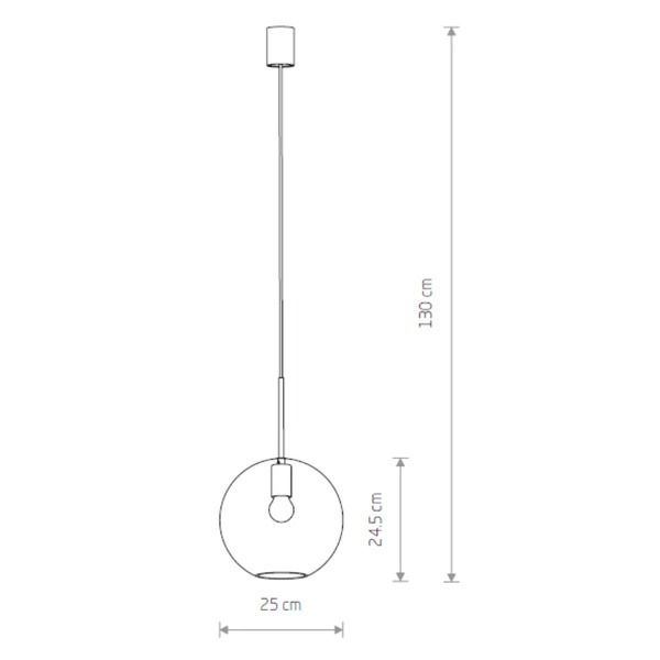 Lampa wisząca SPHERE L śr.25 cm E27 | czarny 7850