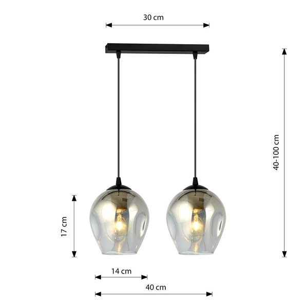 Lampa wisząca Emibig ISTAR 2 BL GRAFIT 680/2