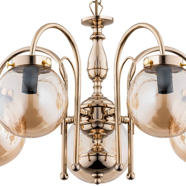 Żyrandol ALFA HERO ZŁOTA 5xE14 53cm | 28275