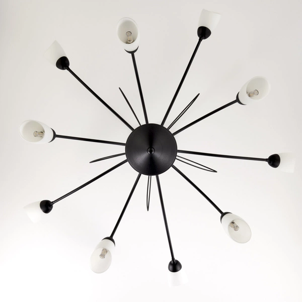 Klasyczny Żyrandol GLORIOSA wys. 50cm 10xG9 14W IP20 | czarny mat