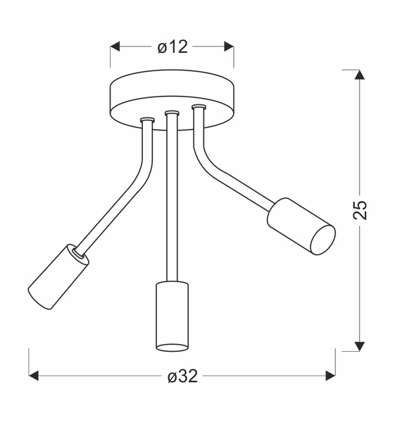 Lampa sufitowa TIARA 33-78032 czarno-złota 3x40W E14