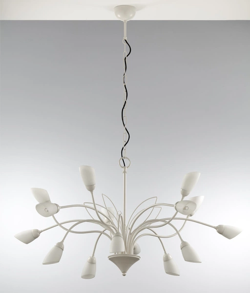 Klasyczny Żyrandol GLORIOSA wys. 165cm 15xG9 14W IP20 | piaskowo-szary