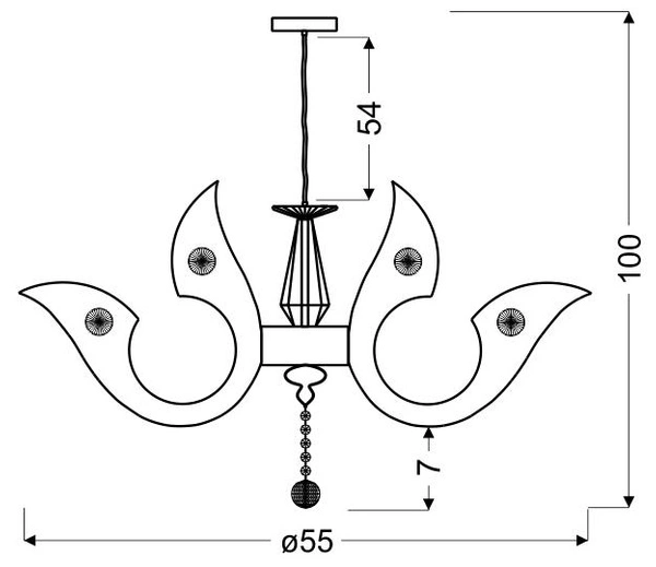 Lampa wisząca VENEZIA 33-55491, chromowa, 22W LED, barwa zimna 6000-6500K