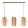 Vaso Jute Lampa Wisząca 3xE27 Max.15W LED Dąb Olejowany/Transparentny PVC/Transparentny/Beżowy 179110374