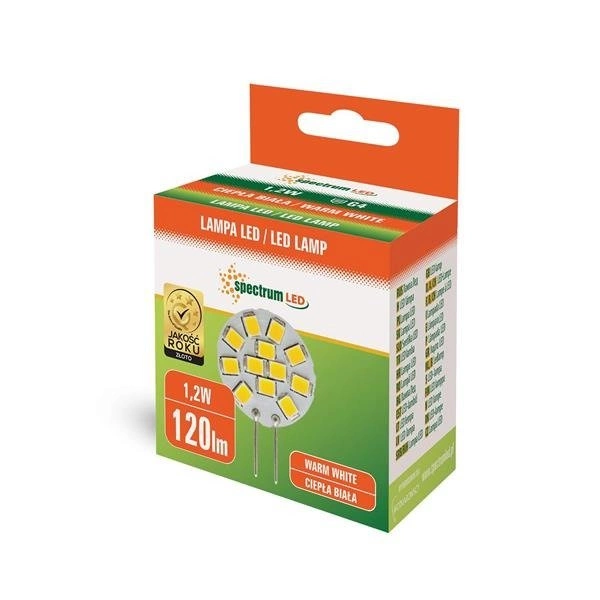 LED G4 12V 1,2W 12 LED WW 20MM SPECTRUM