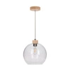 Lampa wisząca Svea 1xE27 maks. 60W drewno brzozowe/szkło przezroczyste/przezroczysty kabel PVC 13560160