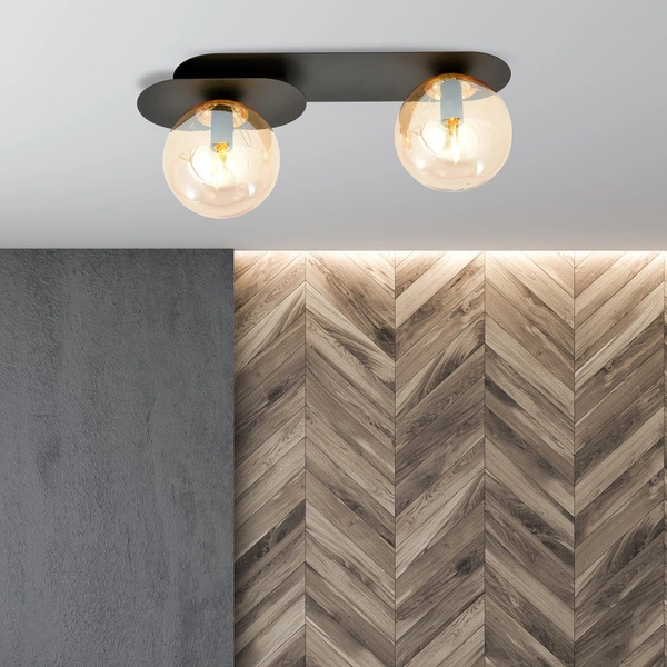 Lampa sufitowa Emibig PLAZA 2 Czarny/MIODOWY 1120/2