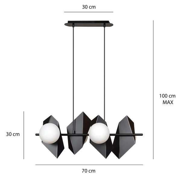 Lampa wisząca Emibig DRIFTON 4 Czarny 636/4