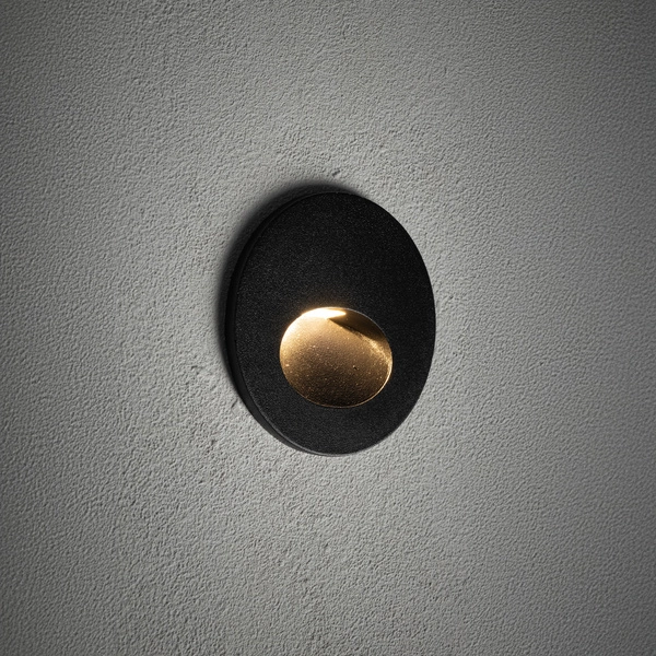 Zewnętrzna Lampa ścienna AVA LED 3W 3000K 40lm wys.7cm dług.8.5cm IP54 | Czarny 11530