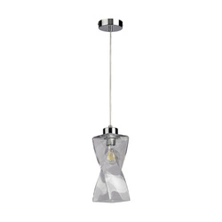 Lampa wisząca Twist 1xE27 Max.25W Metal Chrom/Przezroczysty kabel PVC/Przezroczyste szkło 13620128