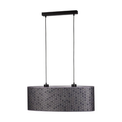 Lampa Wisząca Galance 2xE27 Max.40W Czarny Metal/Czarny Kabel Tkaninowy/Czarno-Złoty Klosz Tapety 1026021310625