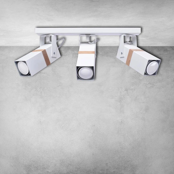 Lampa sufitowa nowoczesna reflektorek spot VIDAR III biały szer. 60cm