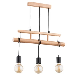 Lampa wisząca ALFA ESTRA DREWNIANA 3xE27 60cm | 62215
