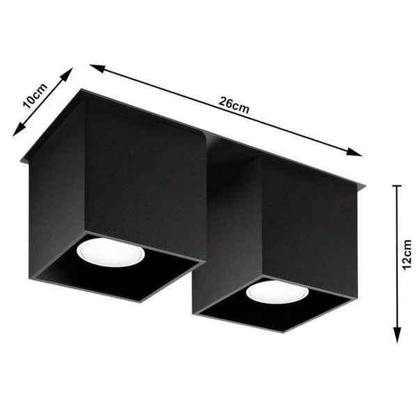 Plafon Sollux QUAD 2 Lampa sufitowa Aluminium czarny SL.0063