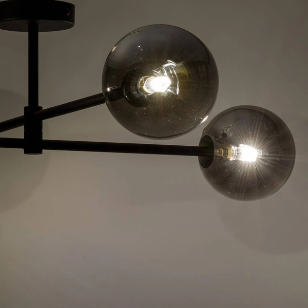 SARIUS BLACK/GRAPHITE LAMPA SUFITOWA 4 PŁ 6235