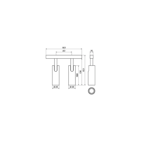 Reflektor podwójny MultiLINE MINI SPOT DUE 2x7W 3000K ciepły | złoty