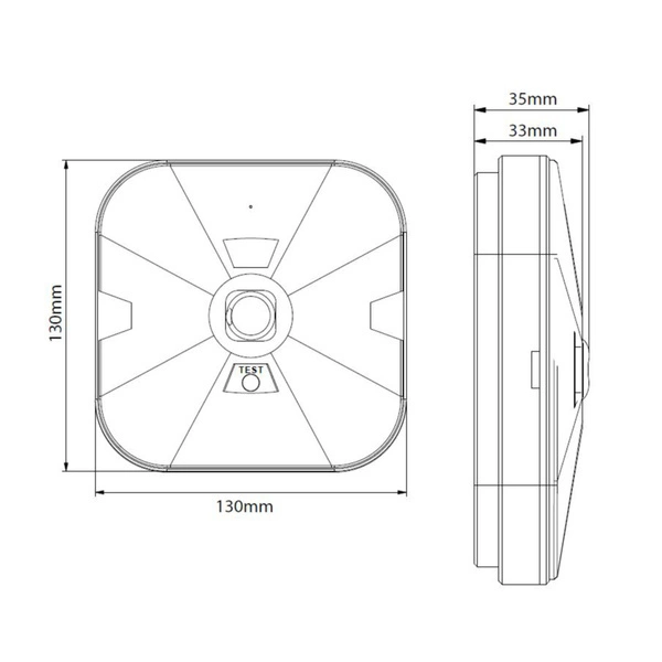 Lampa korytarzowa z zasilaniem awaryjnym GATRION-SM 1W IP54 IK10 | biały