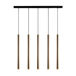 Lampa wisząca Akadi 5 - Mosiądz polerowany-czarna (700 mm) 8887 Antigo