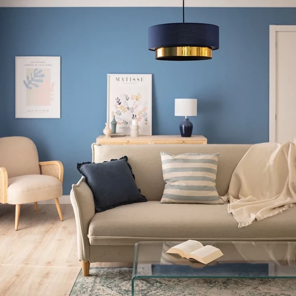 Lampa Wisząca Navy z Tkaniny 40cm Abruzzo Tesutto E27