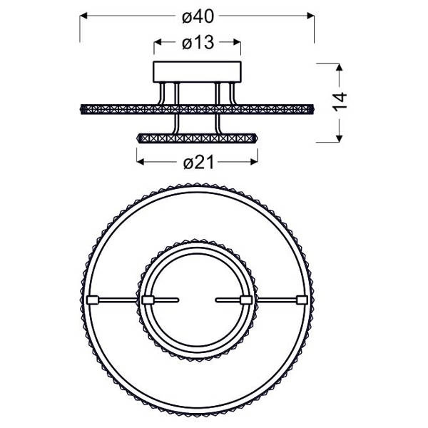 Lampa sufitowa ADEL 98-69634, 40 cm, chromowa, 36W LED, barwa ciepła 3000K