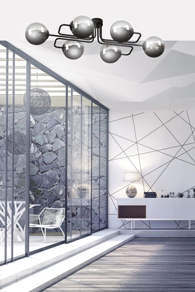 Lampa sufitowa Emibig BRENDI 6A BL GRAFIT 832/6A