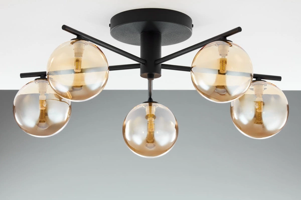 Nowoczesna Lampa sufitowa PRATO wys. 27cm 5xG9 14W IP20 | czarny