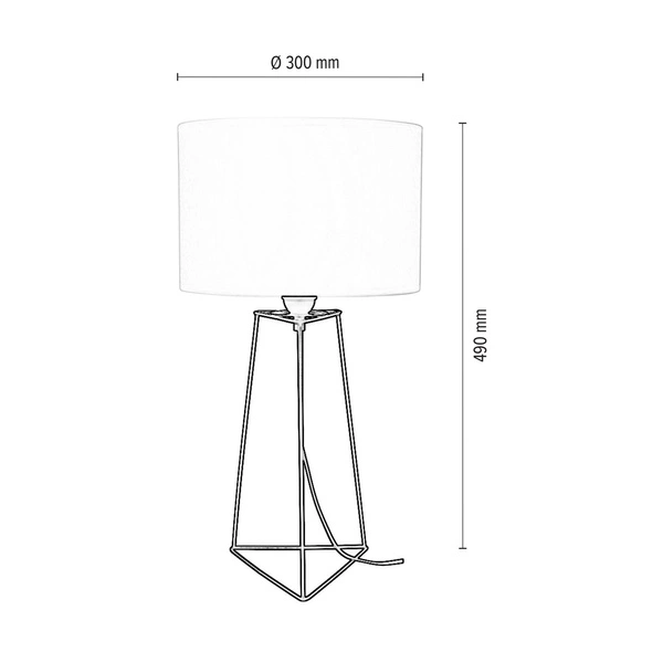 Lampa stołowa Marlene 1xE27 maks. 25W Czarny metal/czarny kabel PCV/biały klosz z tkaniny 7682104