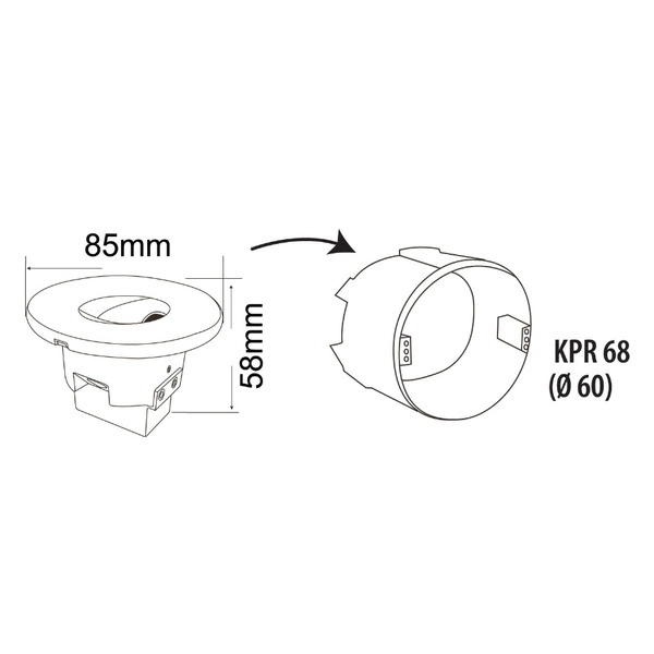 Lampa wpuszczana LED barwa neutralna DECENTLY R1 3W IP20 | biały