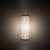 Lampa wisząca PUKET M śr. 26cm E27 | naturalne drewno/biały 11161