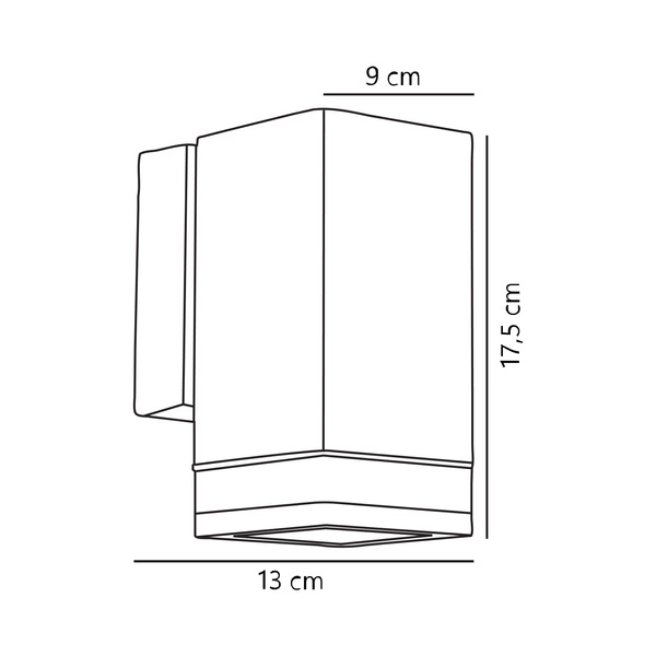 Kinkiet ELM GU10 20W Aluminium | Czarny