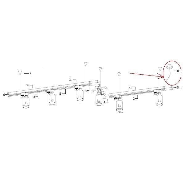 Zestaw doprowadzenia zasilania systemu CTLS POWER SUPPLY KIT, 3 CIRCUIT, WHITE 8284