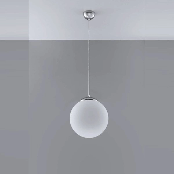 Lampa wisząca Sollux UGO 30 Stal, Szkło, Biały, 60W, SL.0264