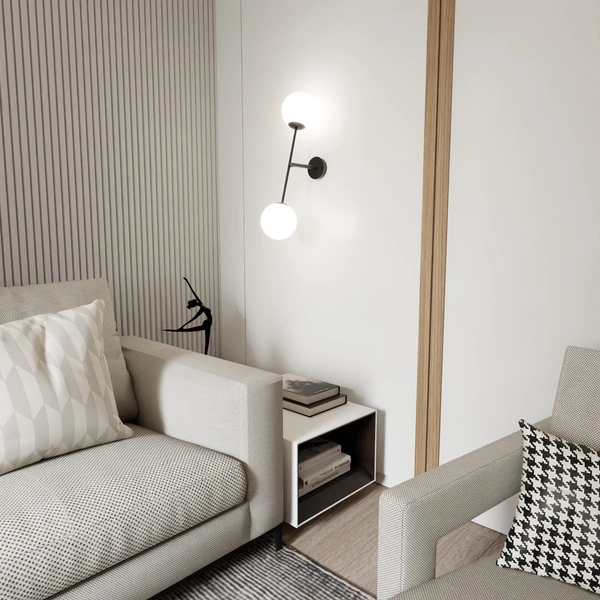 Kinkiet Emibig LINEAR K2 Czarny/OPAL 1169/K2