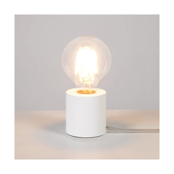 Lampa stołowa Minnie 1xE27 Max.25W Białe drewno bukowe/Przezroczysty kabel PVC 7690102