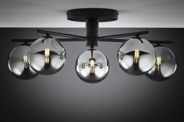 Nowoczesna Lampa sufitowa PRATO wys. 27cm 5xG9 14W IP20 | czarny