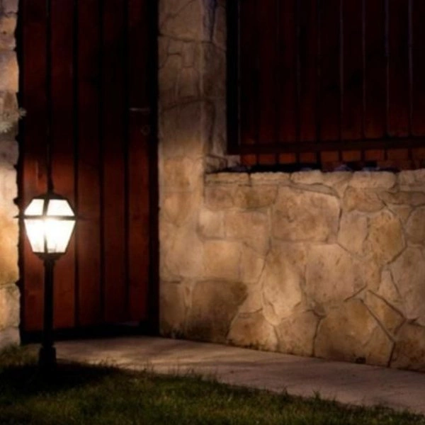 Aluminiowa Lampa stojąca do ogrodu Witraż K 5002/3 N | czarny