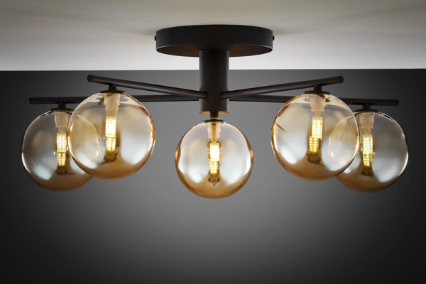 Nowoczesna Lampa sufitowa PRATO wys. 27cm 5xG9 14W IP20 | czarny