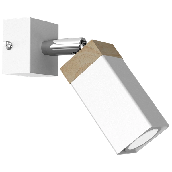 Kinkiet SOLO SAWN WHITE / PATINATED WOOD 1x mini GU10