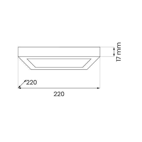 Plafon Evora Czarny Square 18W 3CCT