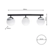 Lampa sufitowa nowoczesna szklana kula listwa SFERA III chrom szer. 65cm