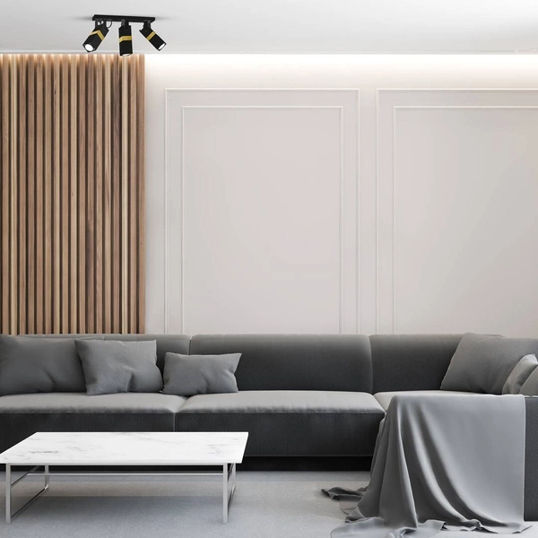 Nowoczesna lampa sufitowa VIDAR BLACK/GOLD 3xGU10 MLP6278