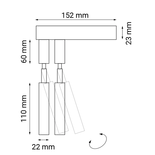 Kinkiet alha E 2 - Czarny 9014 Antigo