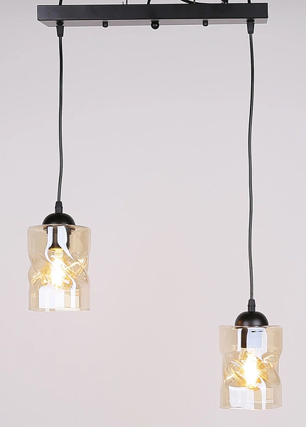 Lampa wisząca FELIS, 32-00170, czarny/bursztynowy, 2x60W E27