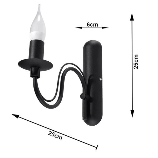 Kinkiet MINERWA Czarny E14 12W LED, SL.0220